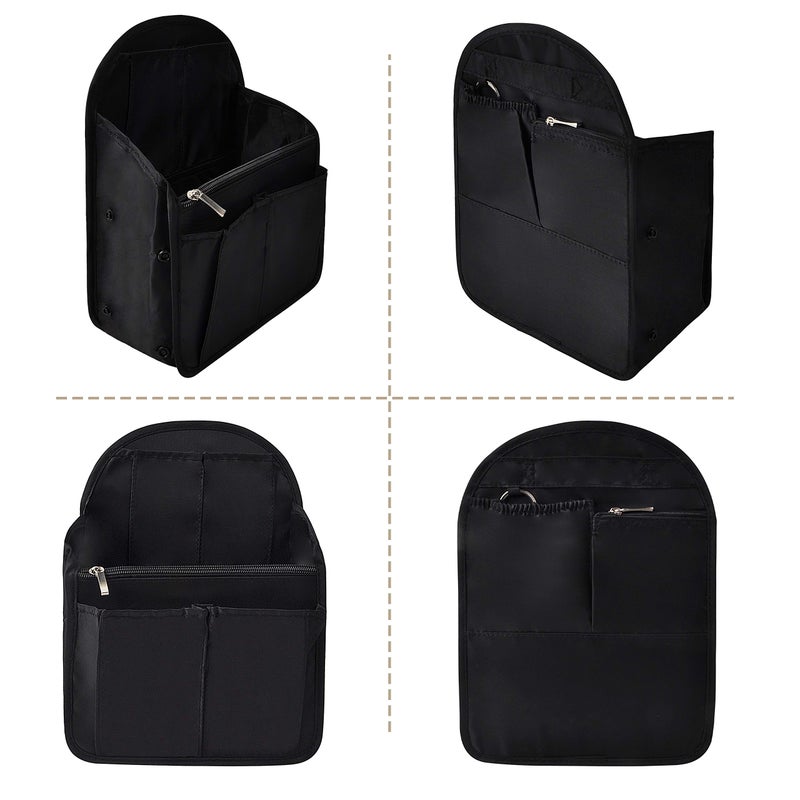 Vercord Backpack Organizer Insert Liner Hanging Travel Bag in Bag with Many Pockets Black Large - Image 5